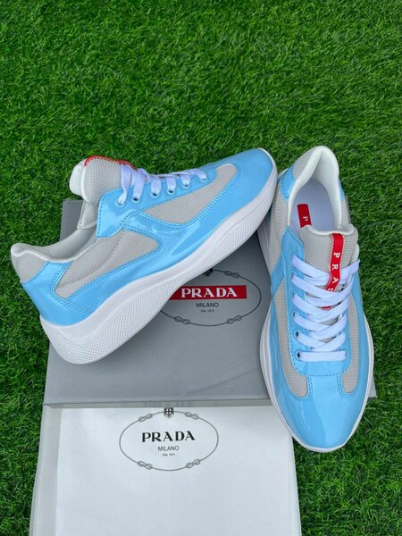 Baskets Prada Milano Bleu Homme