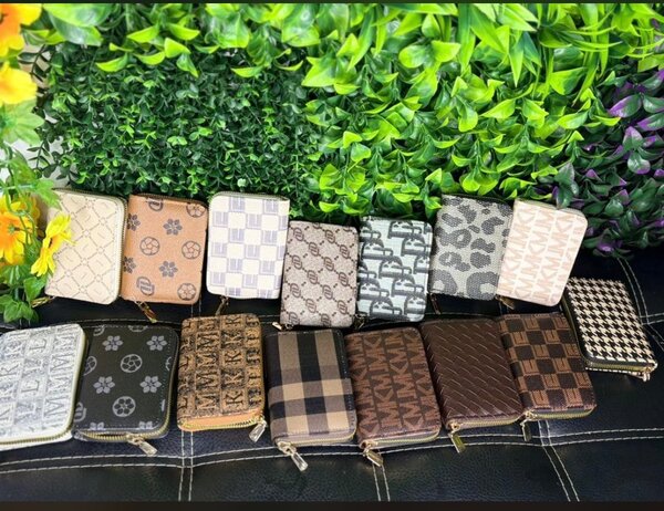 Porte-cartes en cuir zippé