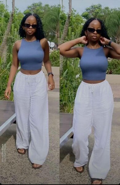 Pantalon ample blanc femme