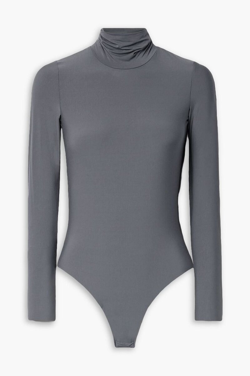 Body à col roulé gris femme