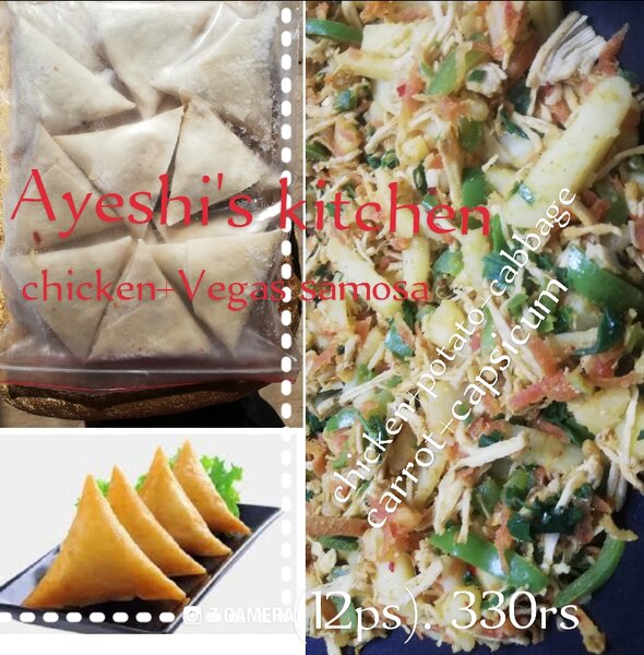 Ayeshi'kitchen home made frozen chicken vegetable samosa