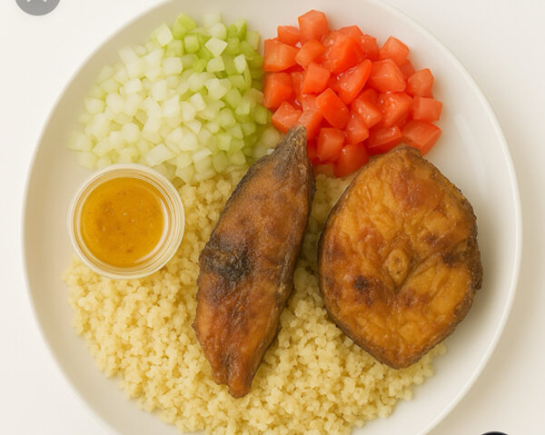 Plat de poisson et semoule