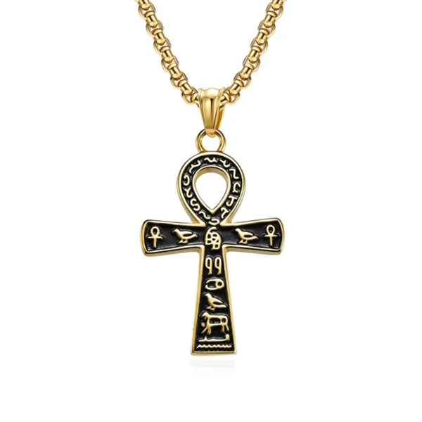 Collier Ankh Égyptien Doré