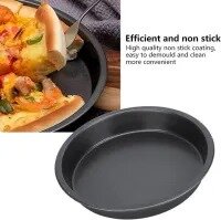 New Round Dish Deep Pizza Pan Non-stick Pie Tray Baking Kitchen Tool 24cm Steel