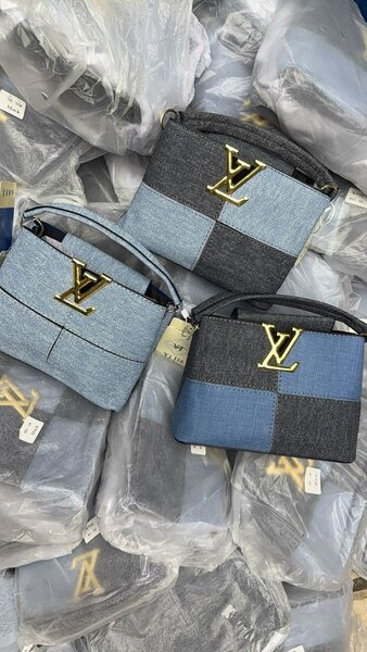 Sac à main denim patchwork