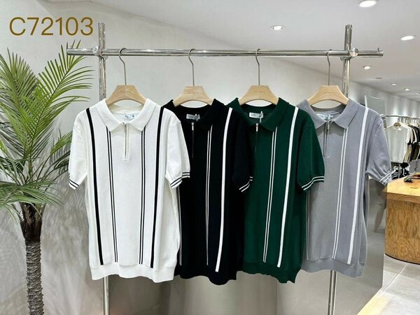 Polo Homme Rayé Élégant