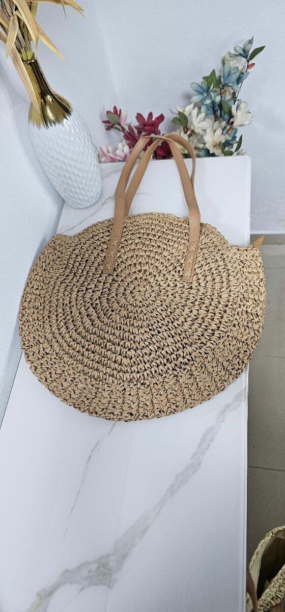 Sac en paille fermeture éclair