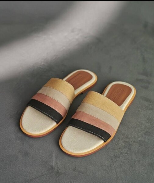 Mules rayées décontractées
