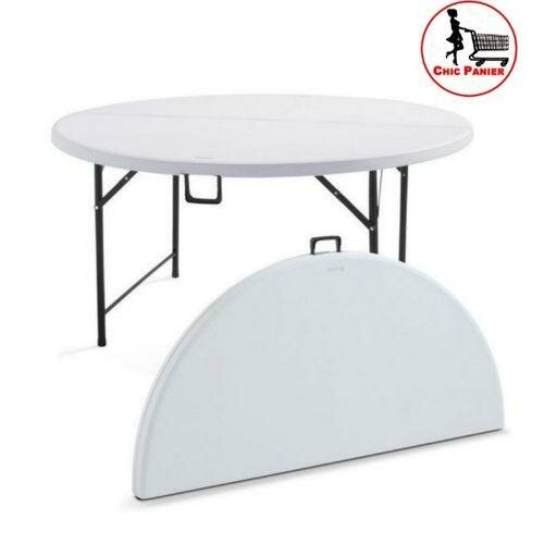 Table De Réception Traiteur Pliante - 6 Personnes - 150x150 Cm - Structure En Acier Et Plateau