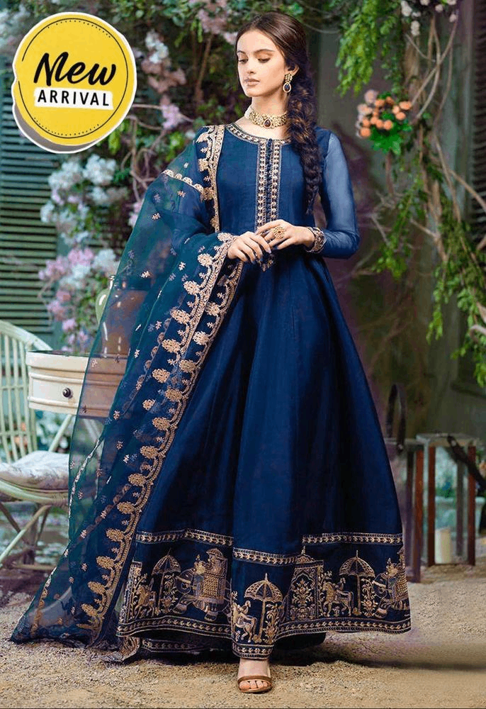 3 PCs Women's Stitched Chiffon Embroideryd Maxi