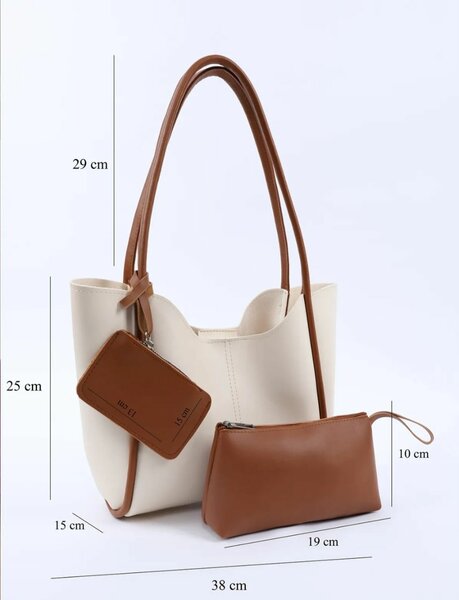 Elegant Leather Tote Bag Set