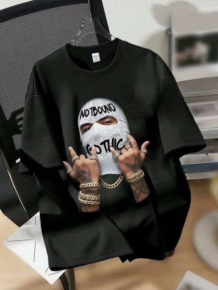 T-shirt noir homme avec motif streetwear