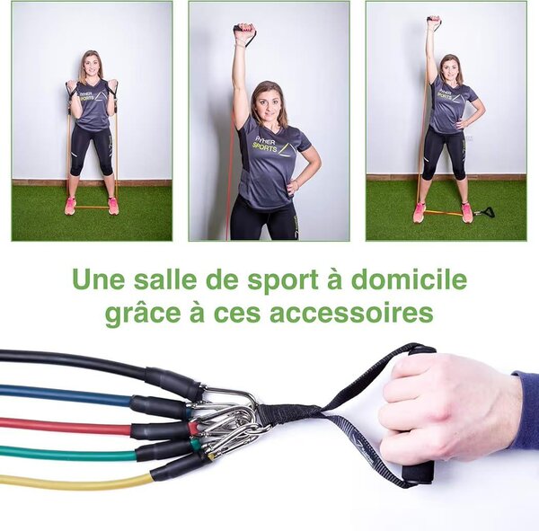 Cordes de résistance élastiques pour le fitness à domicile