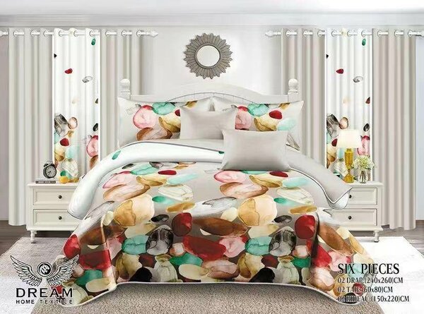 Parure de Lit Colorée 6 Pièces