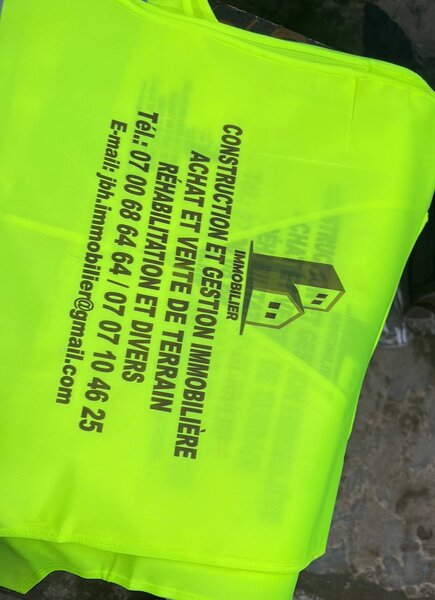 Veste de sécurité jaune fluo personnalisable