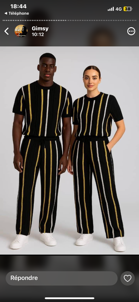 Tenue assortie à rayures