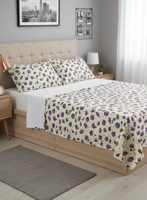 Parure de lit florale - double