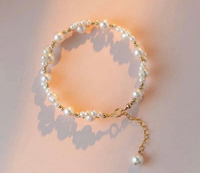 Resin plated beautiful pearl bracelet,Women Bracelet