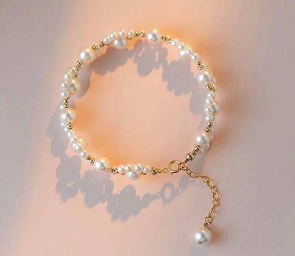 Resin plated beautiful pearl bracelet,Women Bracelet