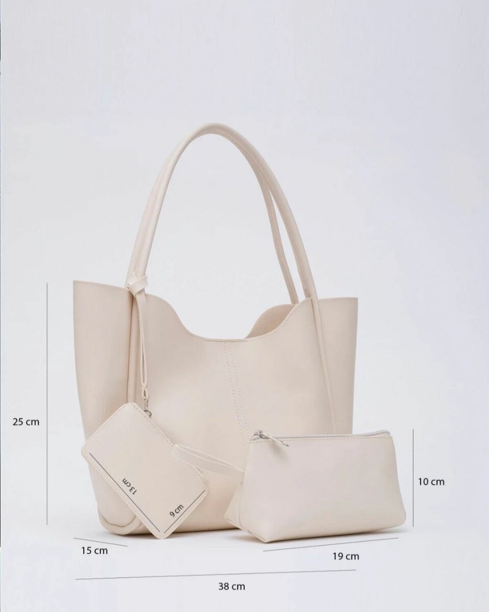 Elegant Beige Tote Bag Set