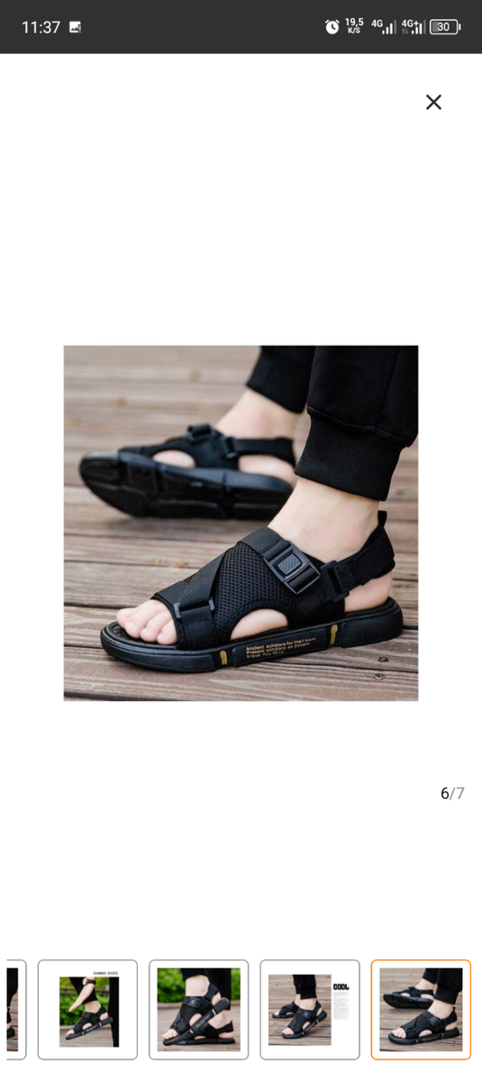 Sandales Noires Respirantes Homme