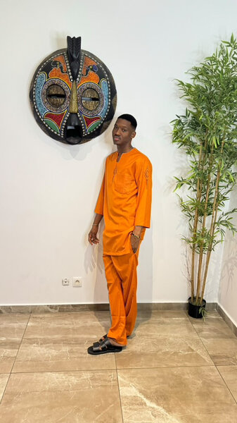 Ensemble Africain Orange Homme