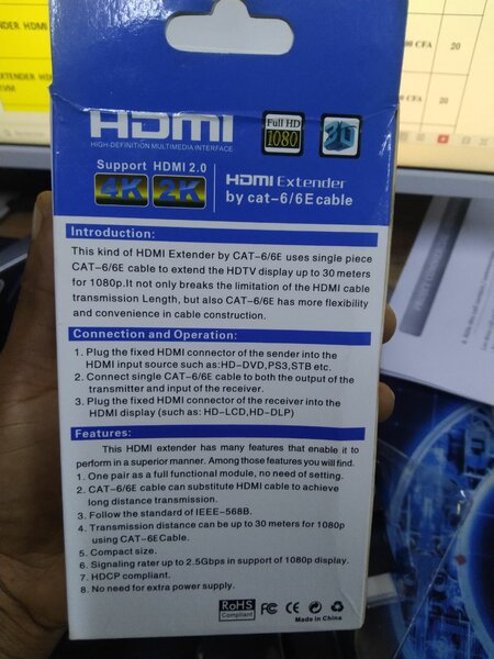 Extenseur HDMI CAT-6/6E 4K