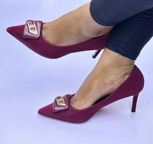 Stylish women's high heel shoes red