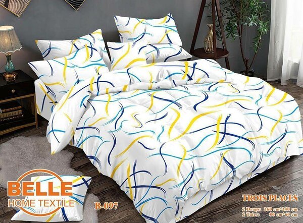 Deux draps de 3 places et deux taies d'oreillers