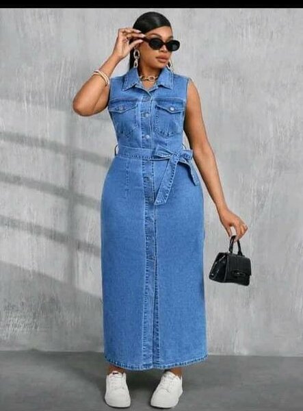 Robe longue en jean chic