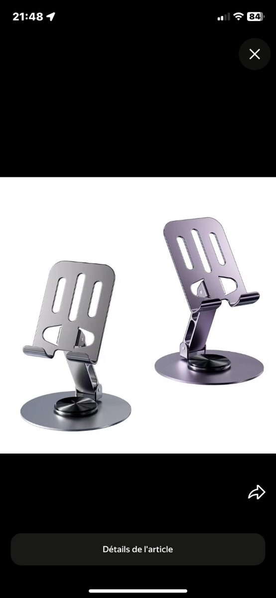 Support téléphone réglable en métal