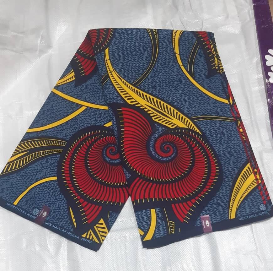 Original Cotton Wax Chitenge Fabric with 6 Yard Print