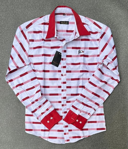 Chemise rayée rouge blanc