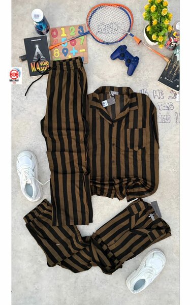 Pyjama rayé en coton