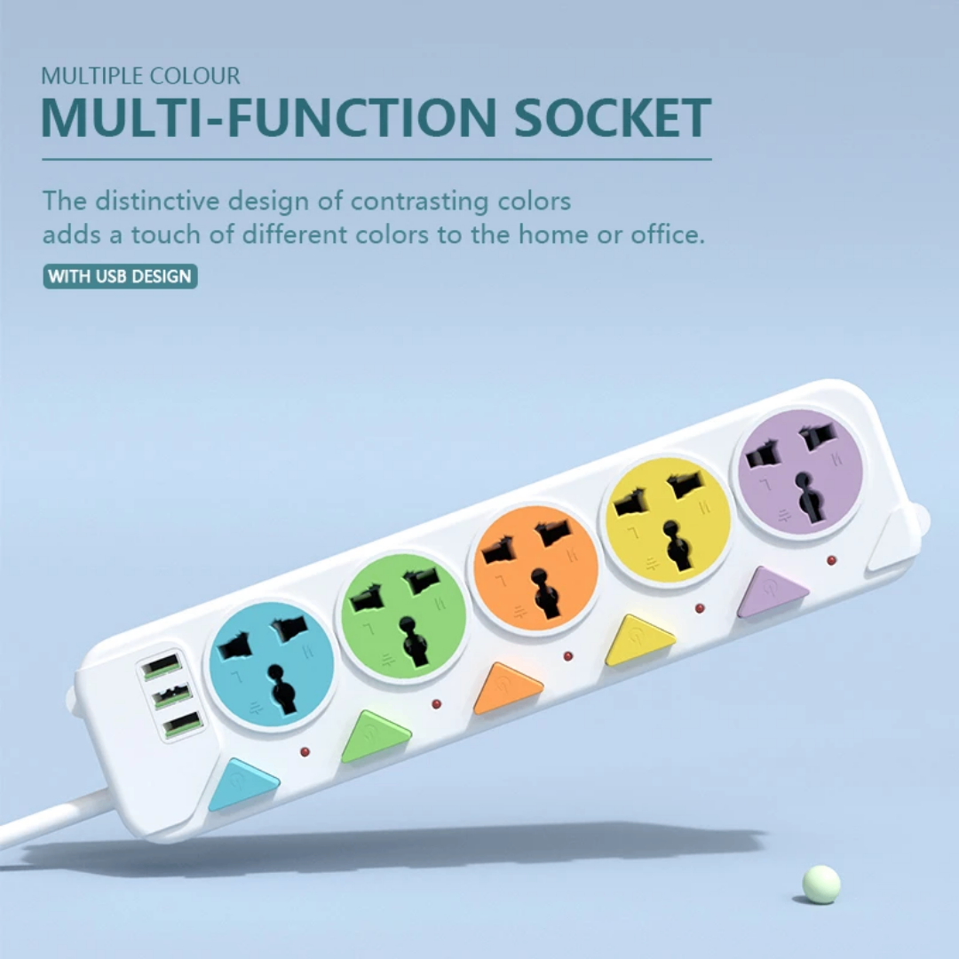 Multiprise multifonction colorée