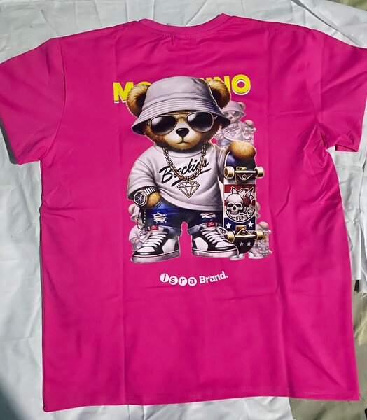 T-shirt rose imprimé ours stylé