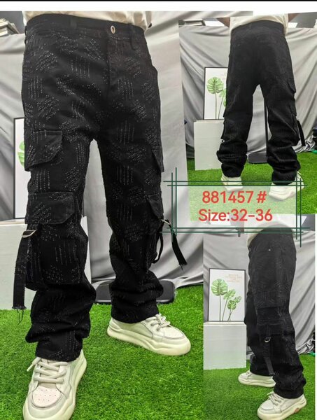 Pantalons cargo noirs homme