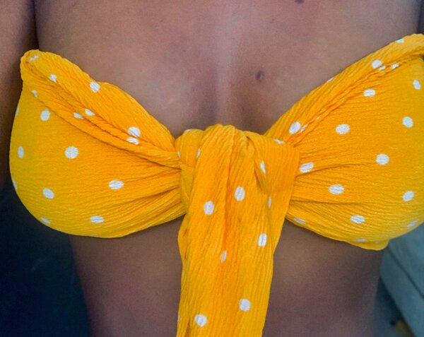 Haut bandeau jaune à pois