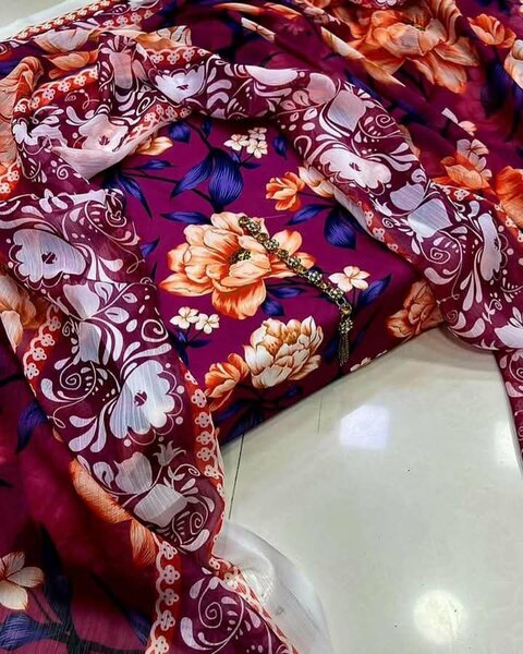 Printed lawn suit