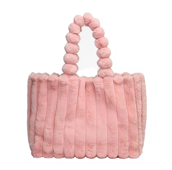 Sac fourrure rose élégant