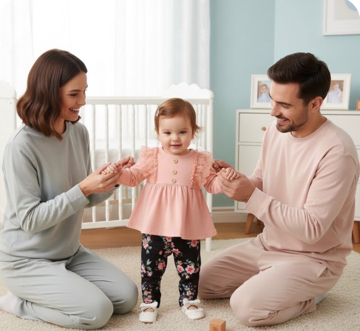 Ensemble fille fleuri élégance