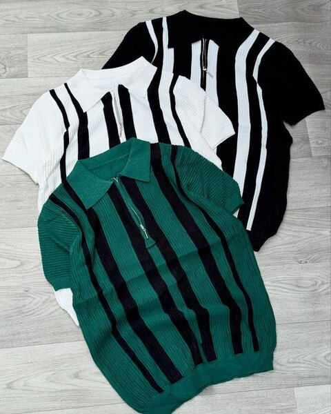 Polos rayés en maille