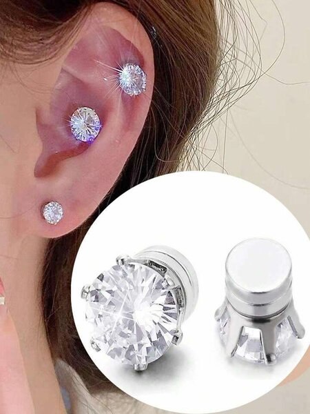 Boucles d'oreilles magnétiques en cristal