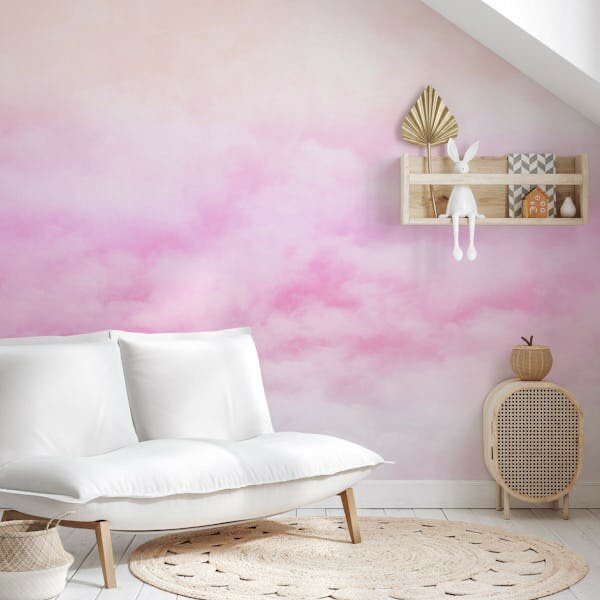 Papier Peint Nuages Roses