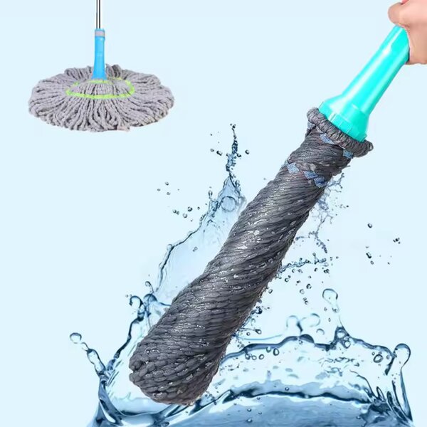 Balai à franges rotatif avec manche extensible