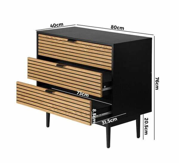 Commode moderne en bois et métal