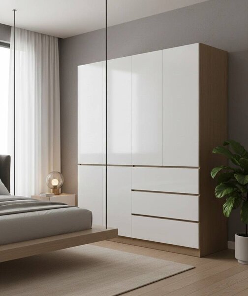 Armoire moderne en bois blanc