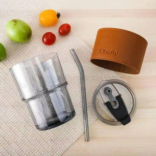 Gobelet en verre avec housse