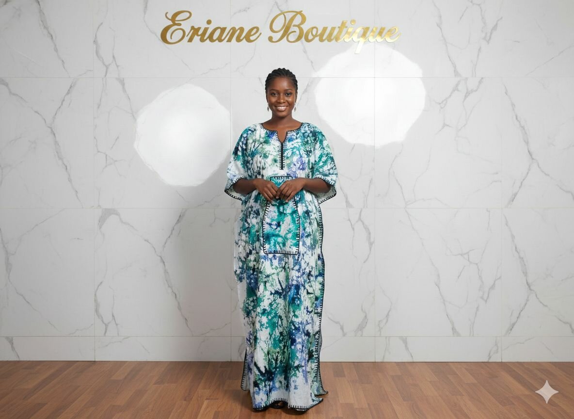 Robe boubou à motifs