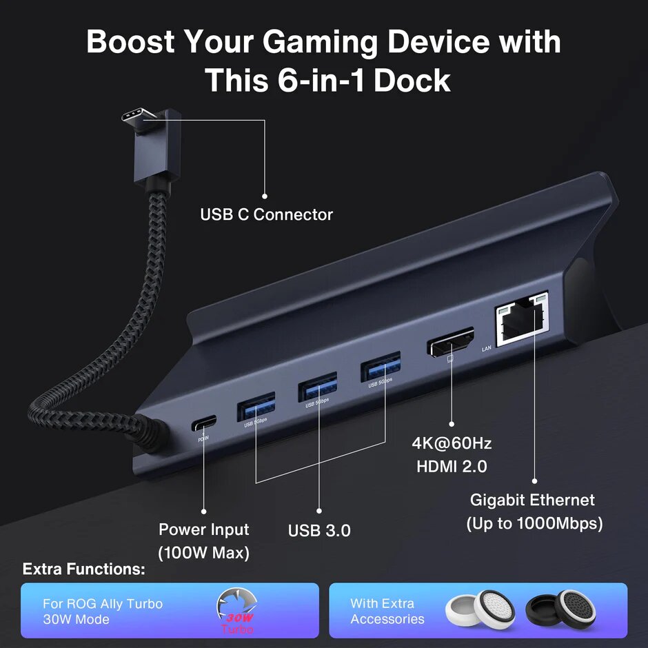 Station d'accueil de jeu 6 en 1Cette station d'accueil Stea